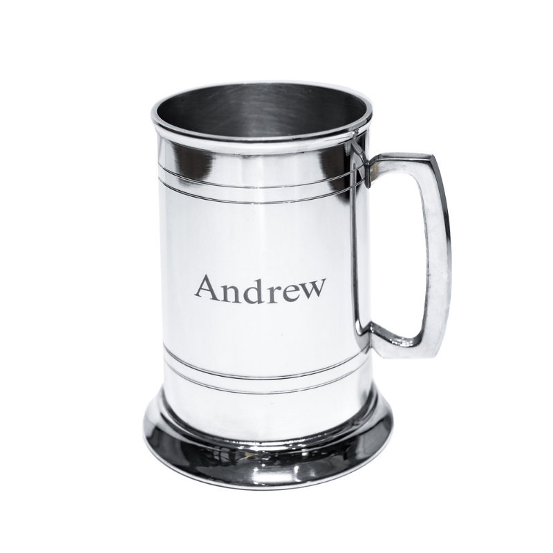 British Pewter 1 Pint Straight Edge Tankard