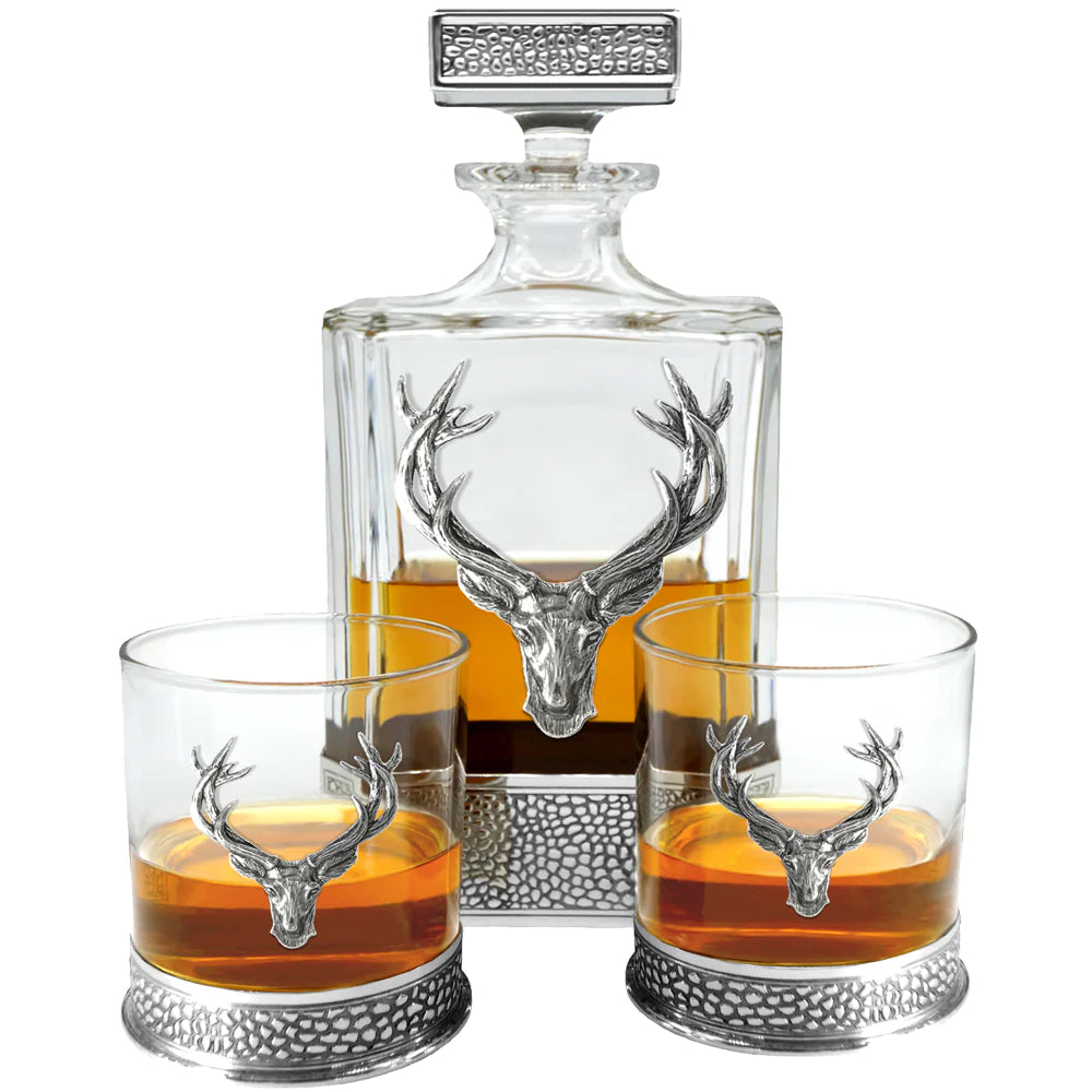 650ml Regal Stag Rectangular Pewter Decanter