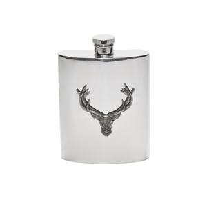 British Pewter 6oz Stag Hipflask