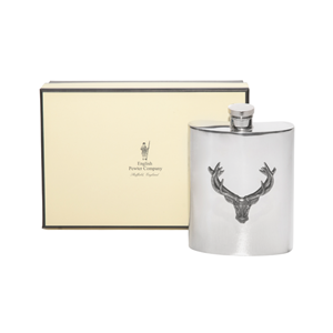 British Pewter 6oz Stag Hipflask