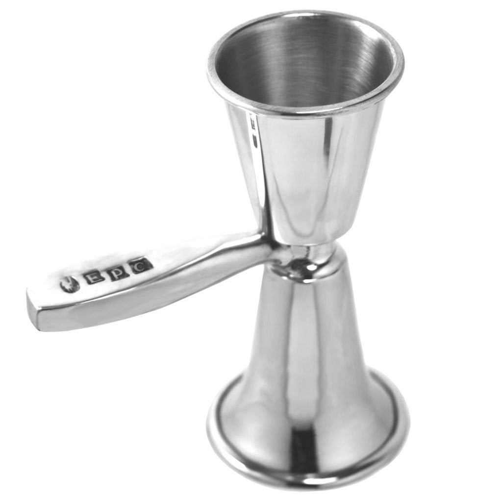 Double Shot Pewter Bar Measure With Handle