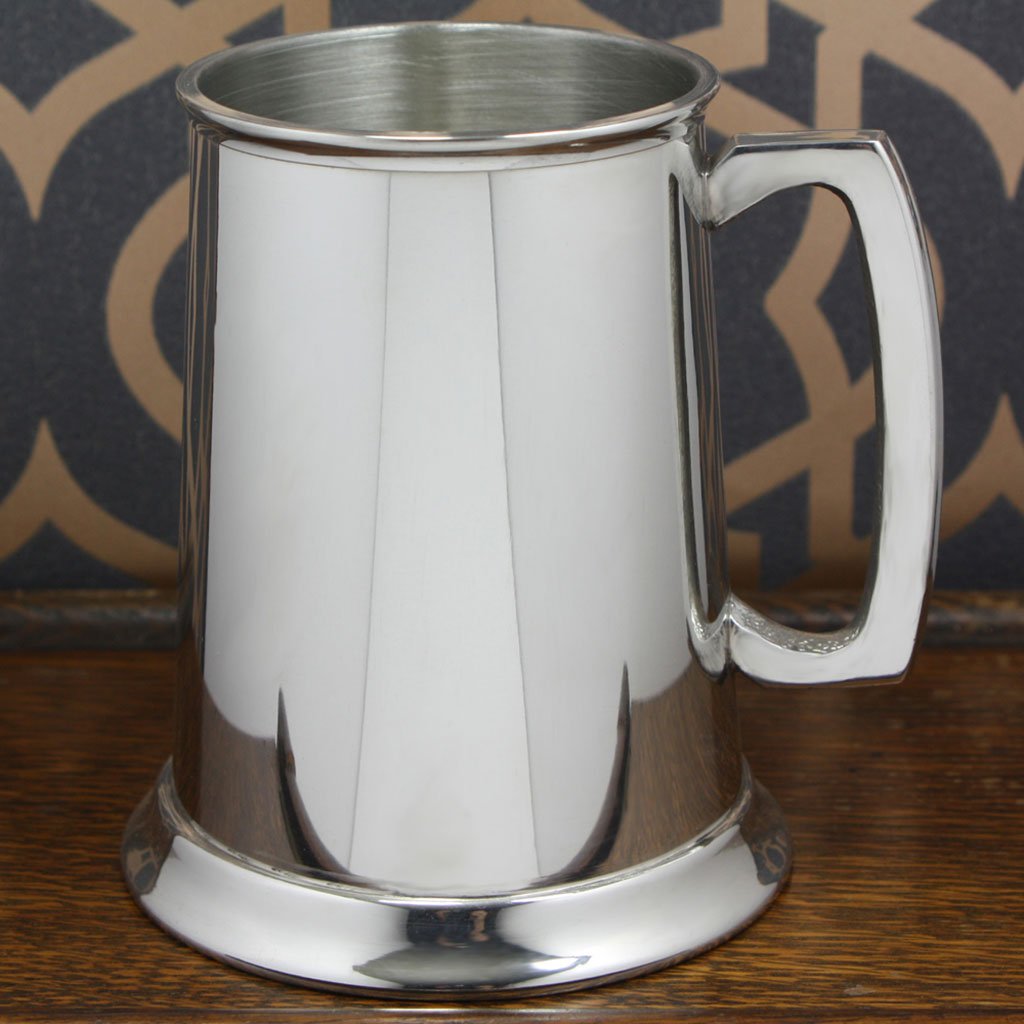 1 Pint Pewter Beer Mug Tankard With Classic Handle