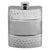 6oz Hammered Design Pewter Hip Flask With Satin Centre Band