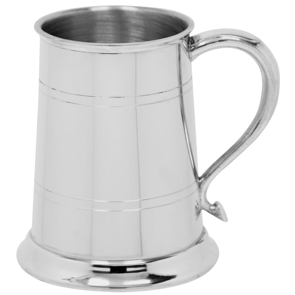 1 Pint Pewter Beer Mug Tankard With Swan Style Handle