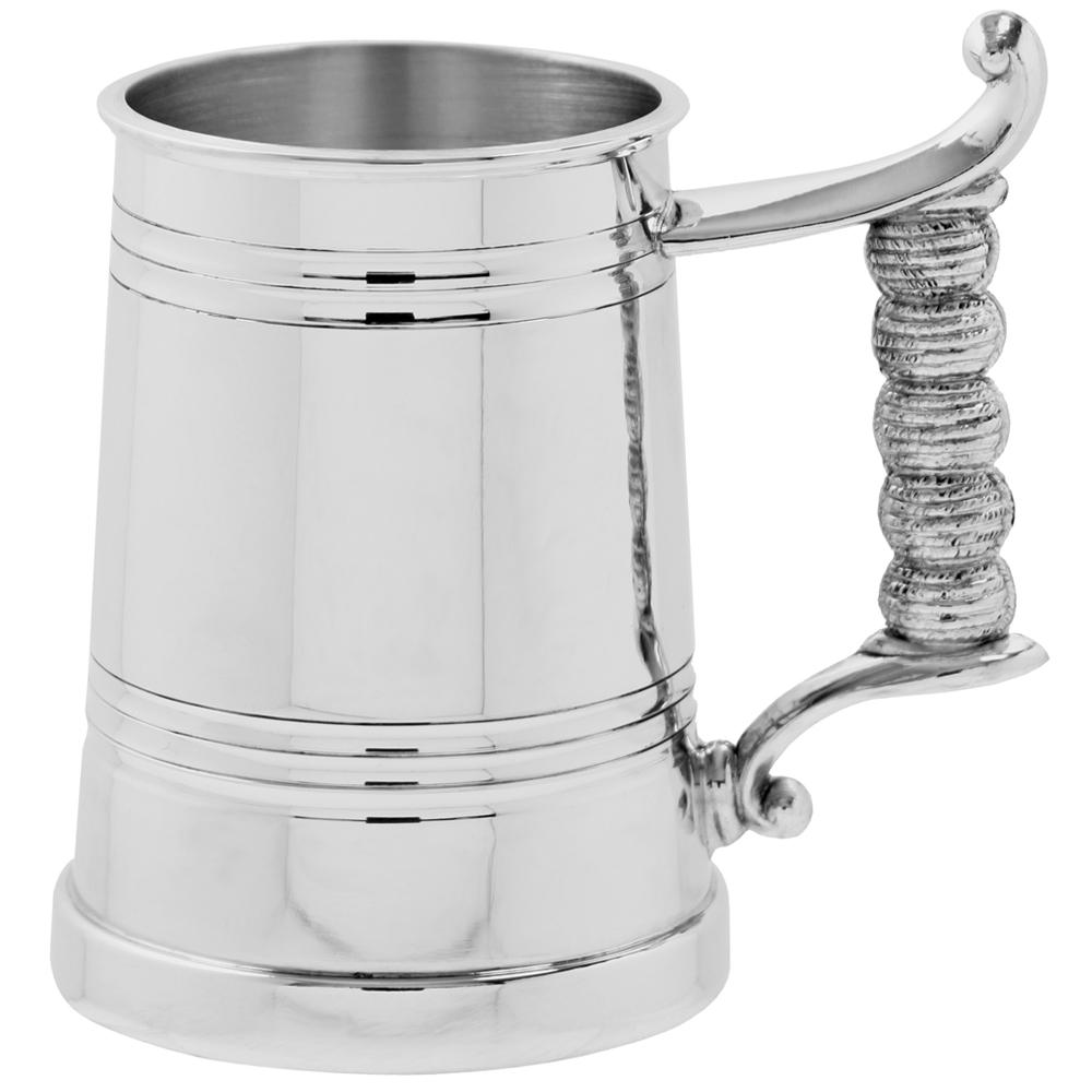 1 Pint Pewter Beer Mug Tankard With Rope Handle